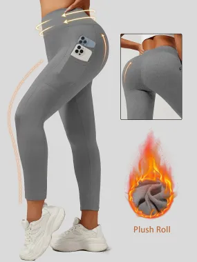 Luxurious High-Waist Winter Yoga Leggings - Soft Plush Lining, Ultra-Breathable, Four-Way Stretch Fabric, Thermal Insulation, Moisture-Wicking, Comfortable Fit - Perfect for Autumn and Winter Seasons, Outdoor Activities, and Thermal Wear