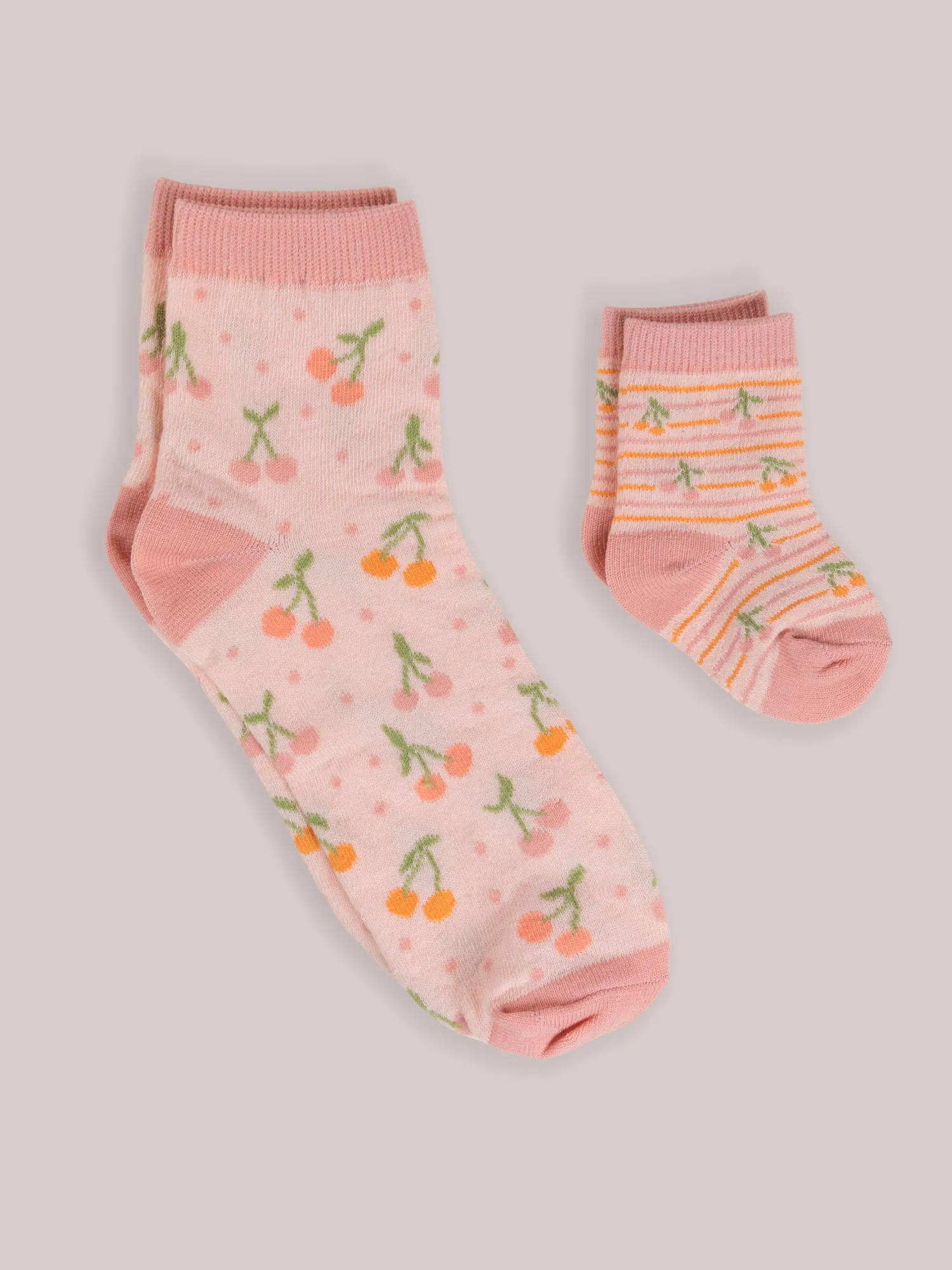 Mama & Me Matching Socks Set - Cherry Cute by Doodle By Meg