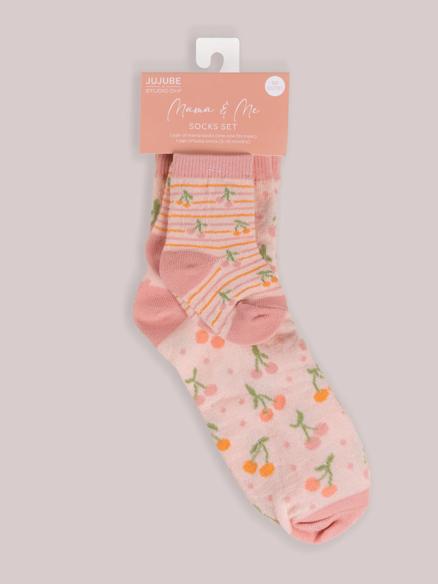 Mama & Me Matching Socks Set - Cherry Cute by Doodle By Meg