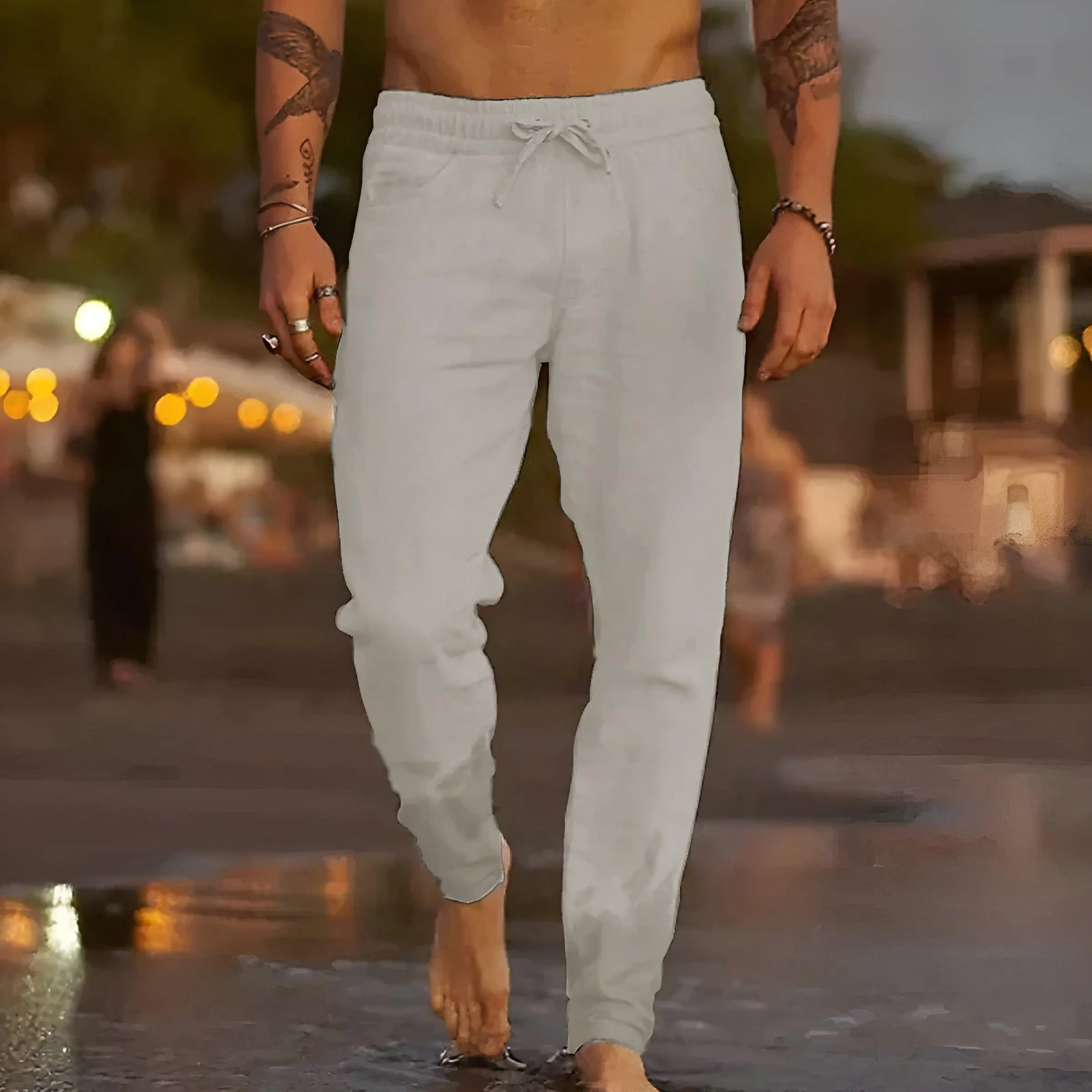 Maximilian Pants - Lässige Herren-Strandhose mit Kordelzug