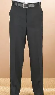 Men's Black Flat Front Pants