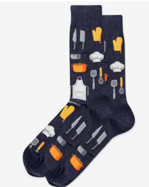 Men's Chef Crew Socks/Denim