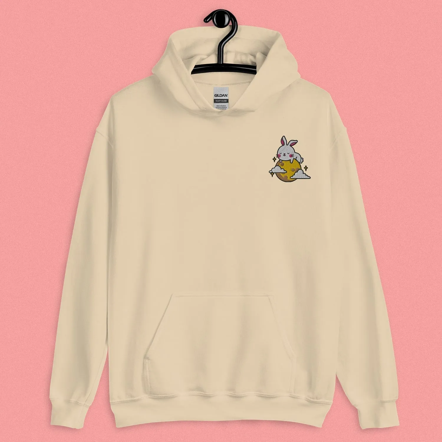 Moon Rabbit Embroidered Hoodie