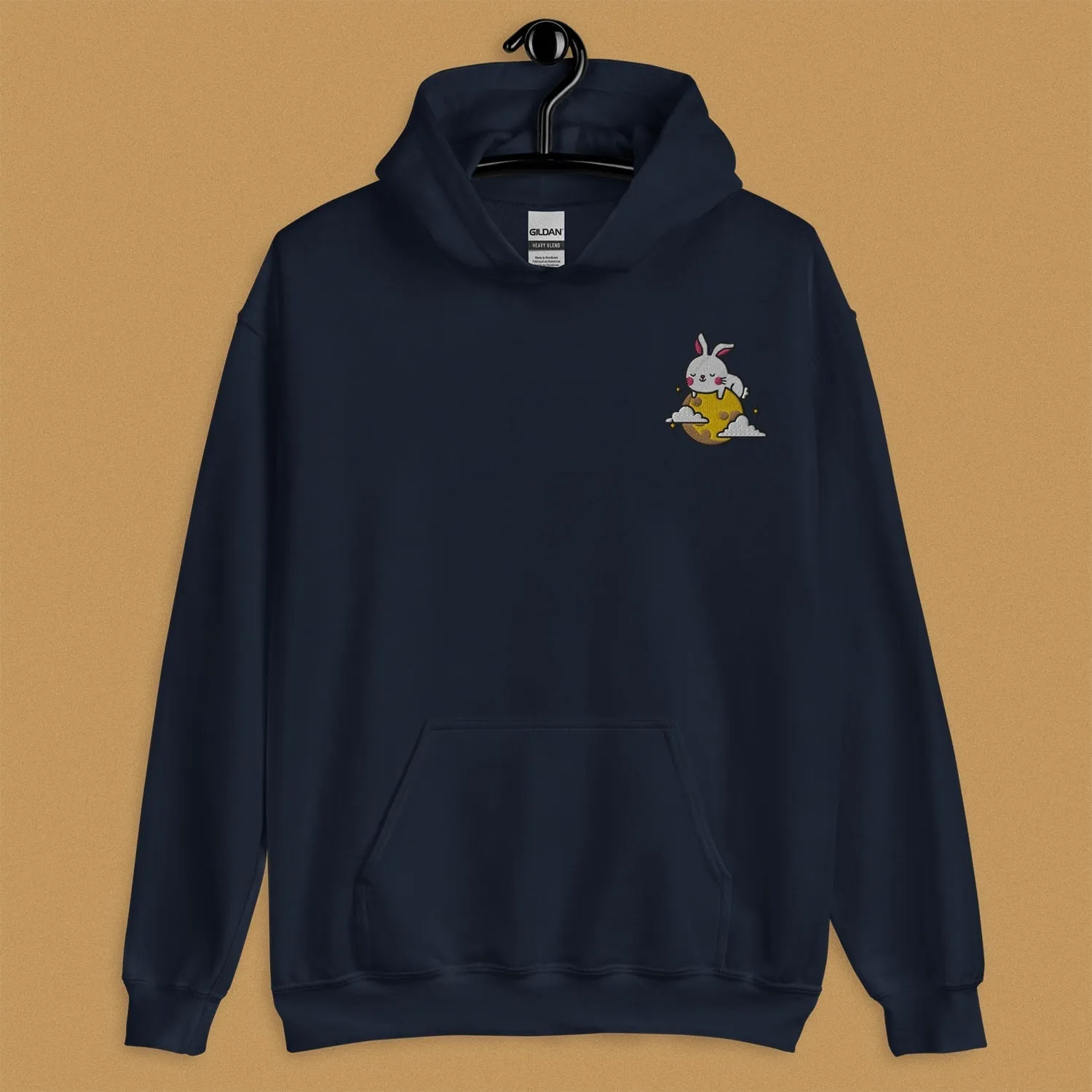 Moon Rabbit Embroidered Hoodie