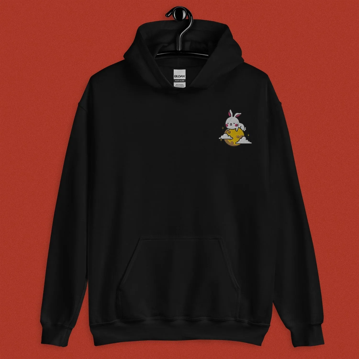 Moon Rabbit Embroidered Hoodie