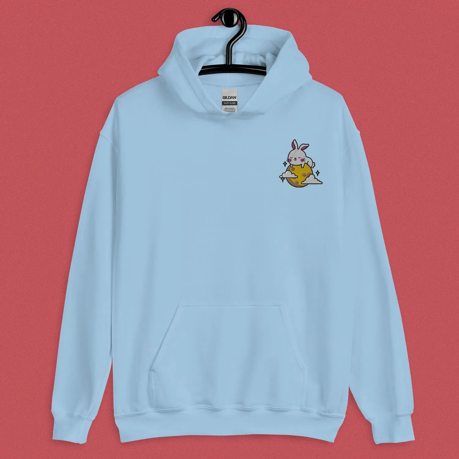 Moon Rabbit Embroidered Hoodie