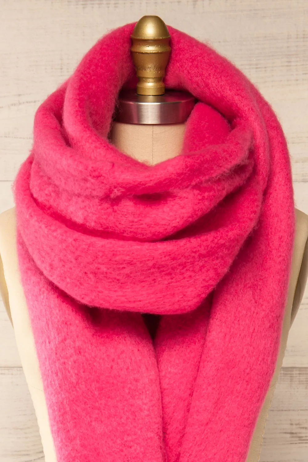 Newnham Fuchsia | Oversized Soft Knit Scarf