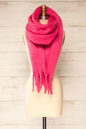 Newnham Fuchsia | Oversized Soft Knit Scarf