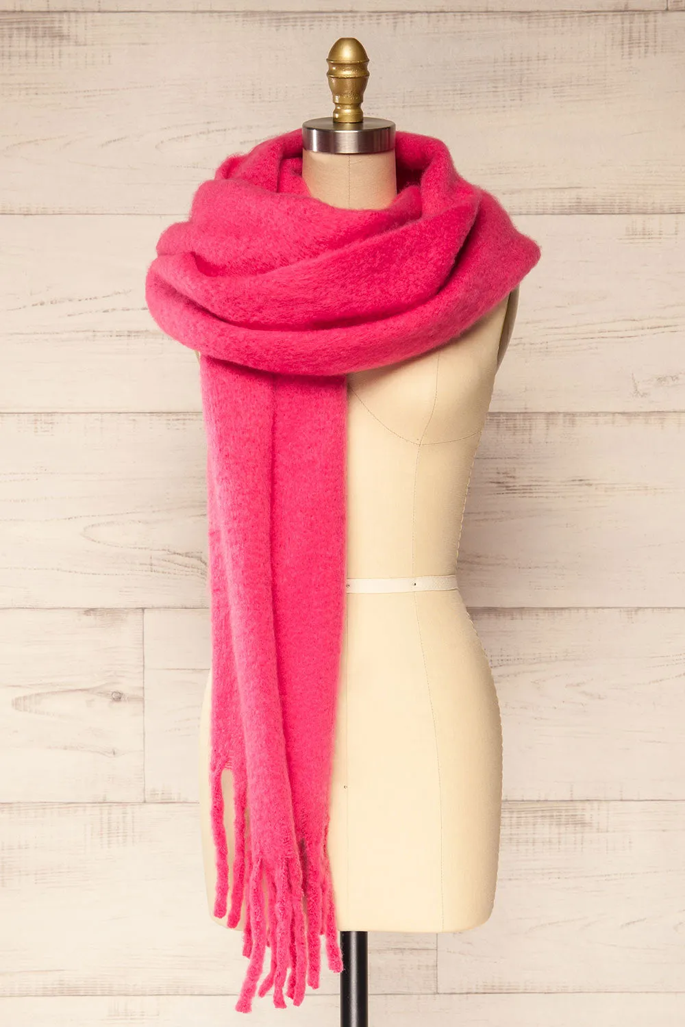 Newnham Fuchsia | Oversized Soft Knit Scarf