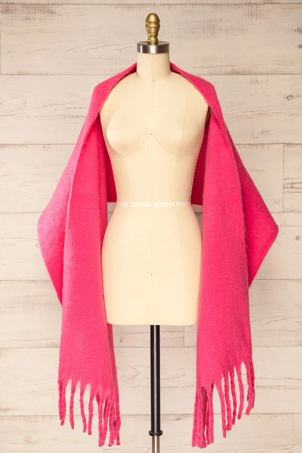 Newnham Fuchsia | Oversized Soft Knit Scarf