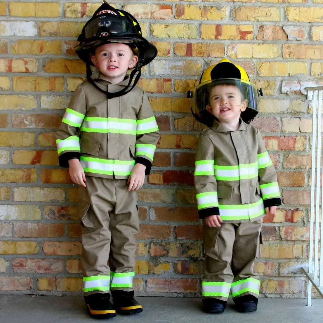 ORIGINAL Firefighter Personalized TAN 3PC Toddler Outfit