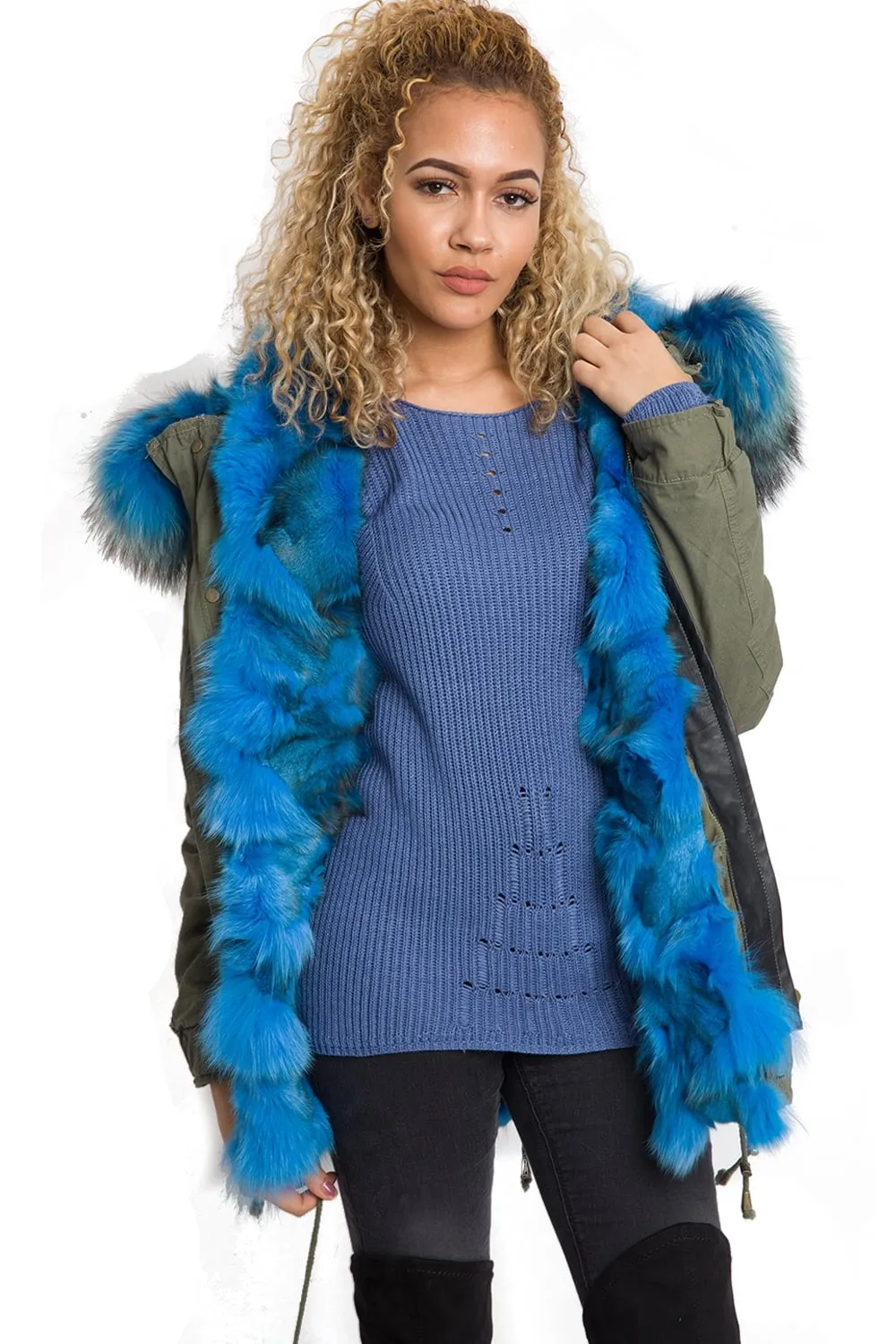 Oversized Fur Trim Hooded Parka Jacket Coat