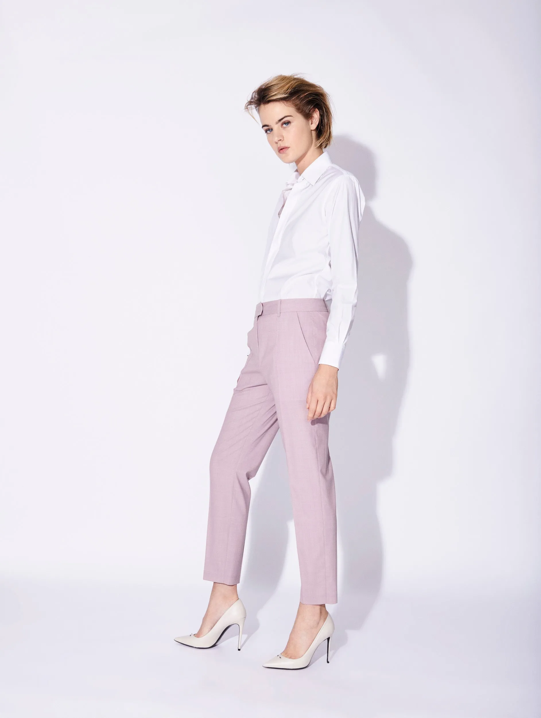 Pantalon de costume Roxy en alpaga rose pâle