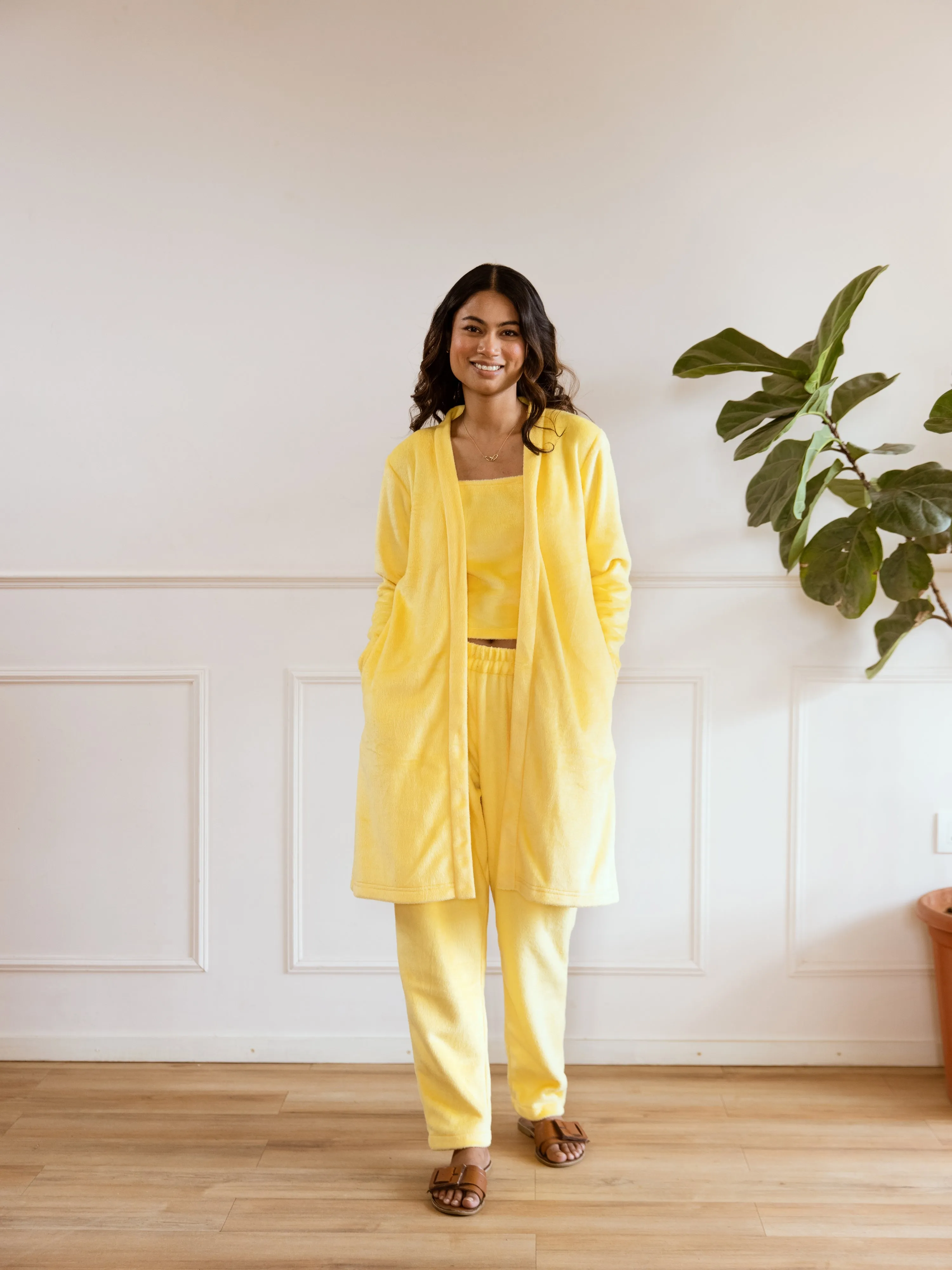 Pastel Yellow Super Soft Woollen 3 Piece Set