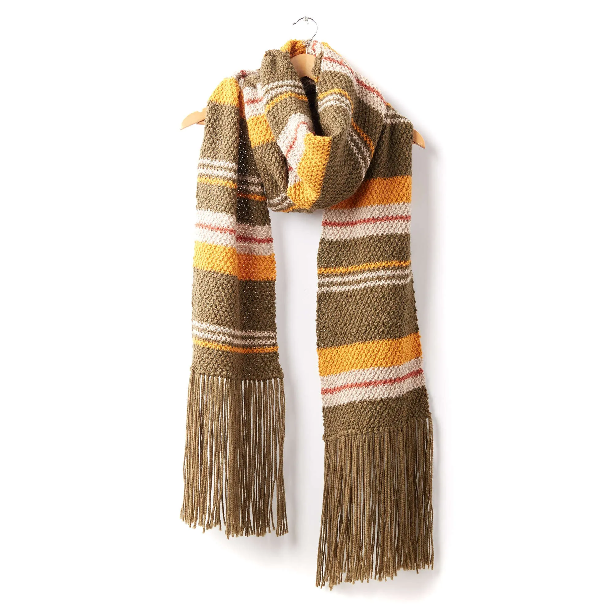 Patons Moss Stripe Knit Super Scarf