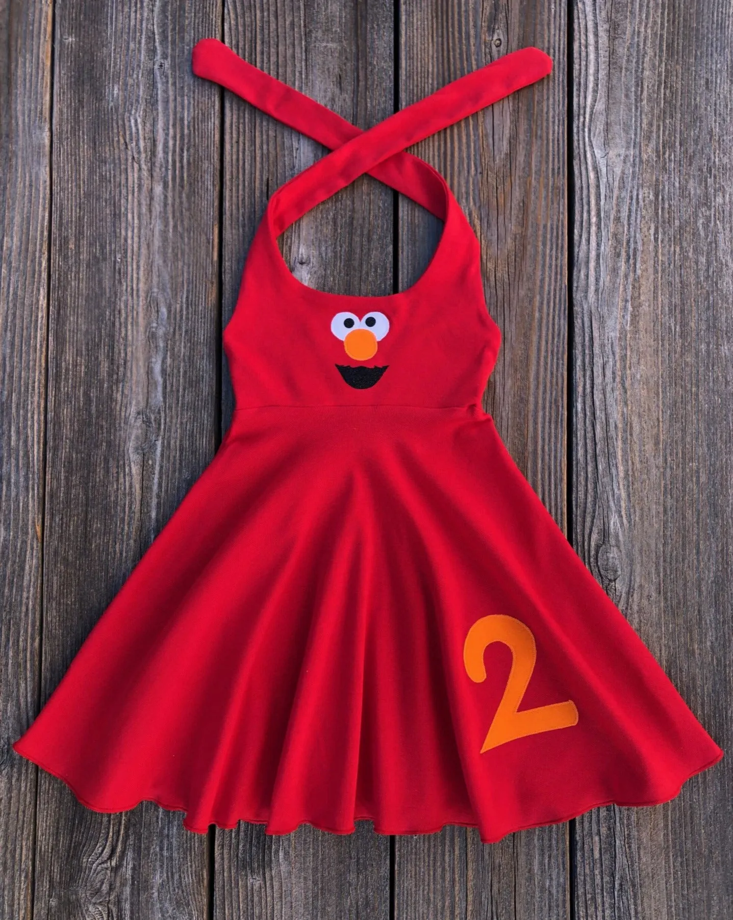 Personalized Elmo Face Red Knit Dress