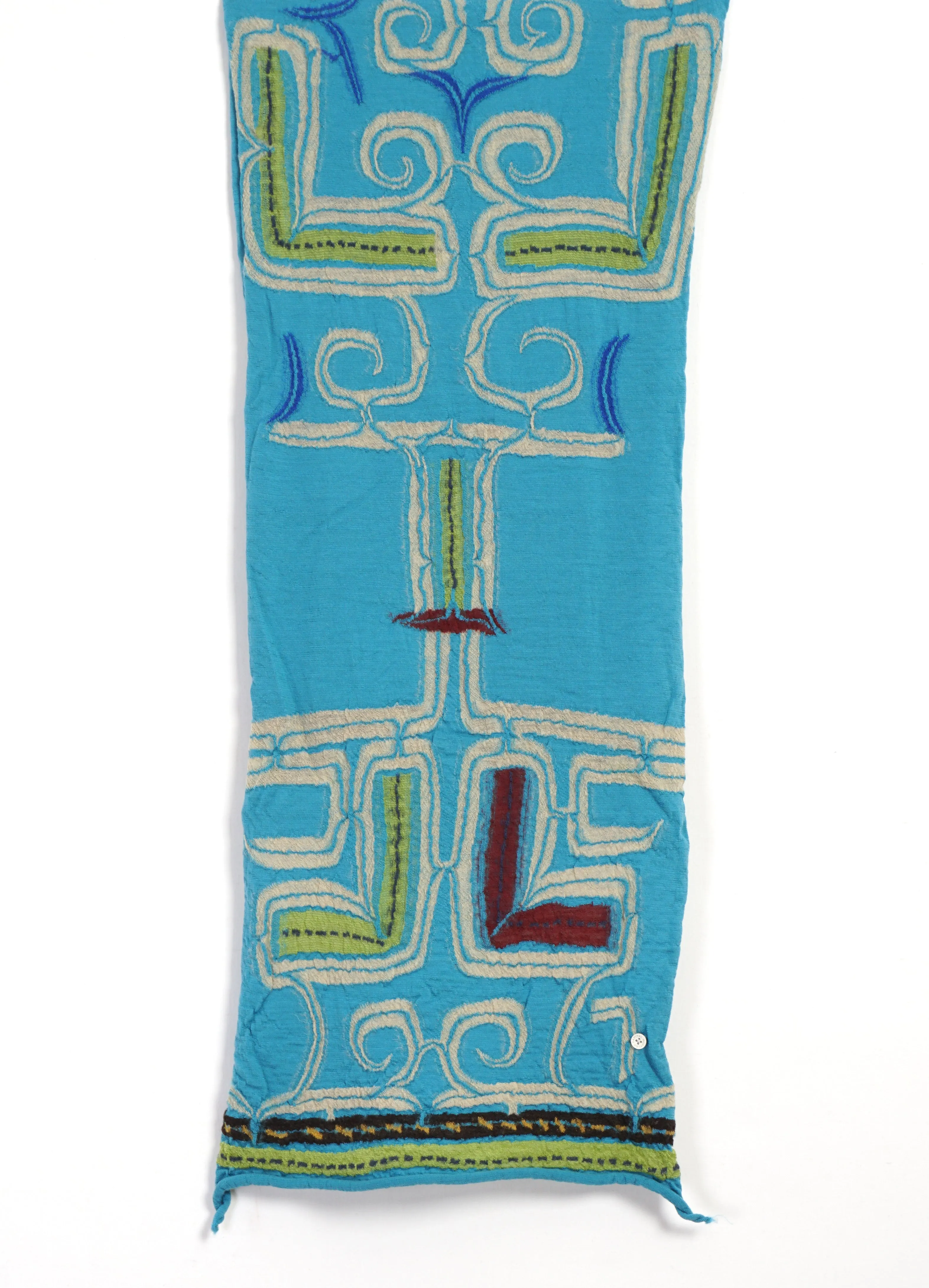 POP AINU | Compressed Wool Scarf | Blue