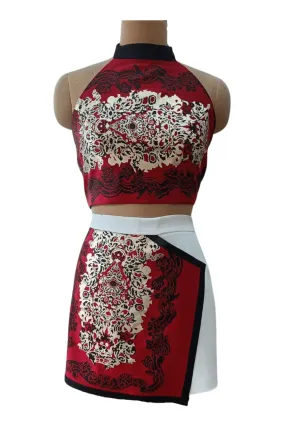 Red Vermilion Top and Skirt