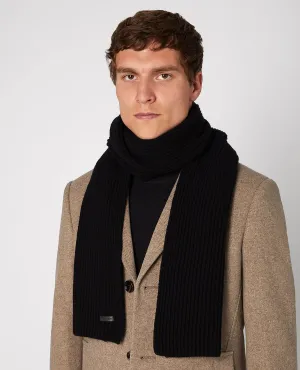 Rib-Knit Wool Rich Scarf