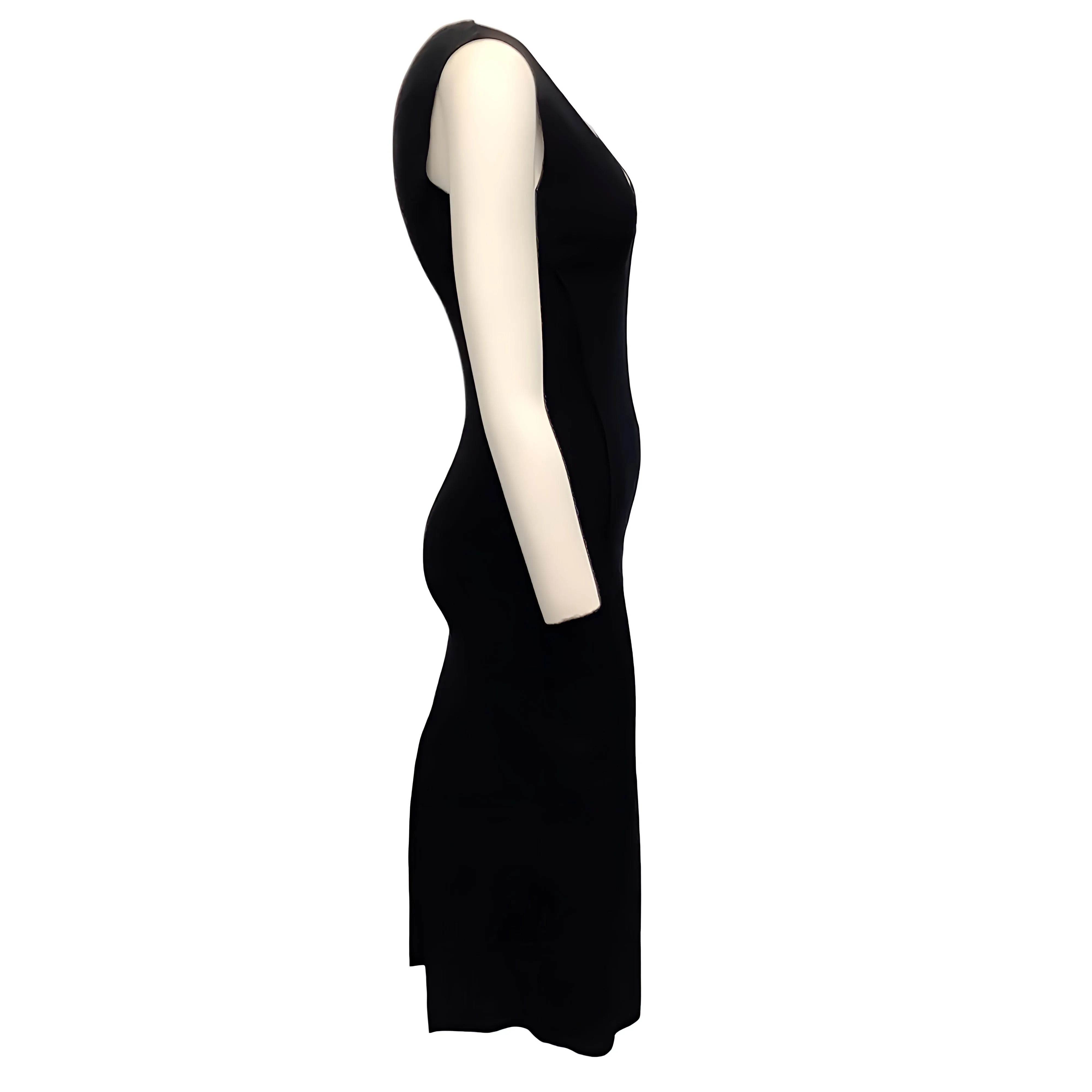 Rick Owens Black Knit Sleeveless Midi Dress