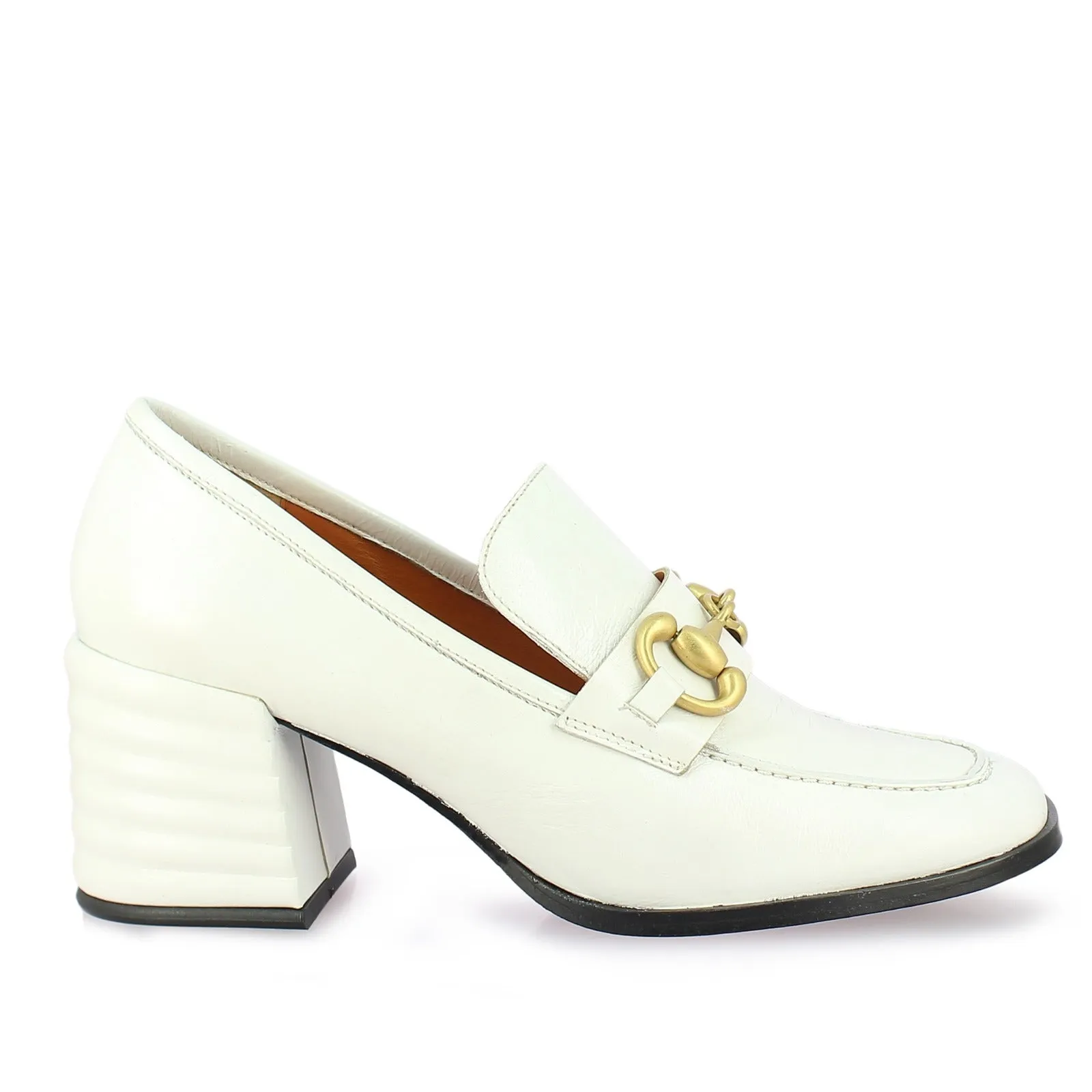 Saint Vera Off White Leather Handcrafted Shoes