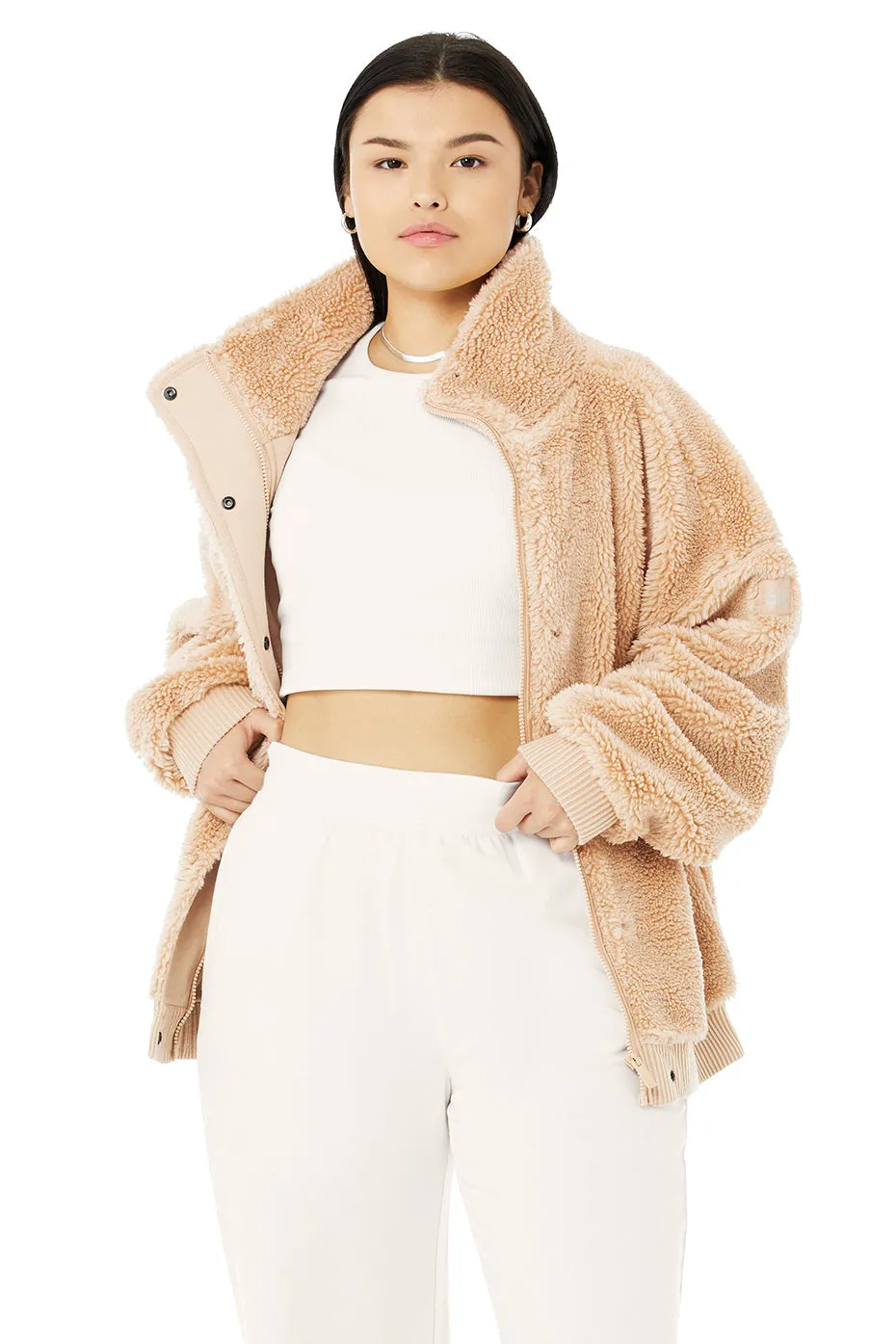 Sherpa Varsity Jacket - Camel