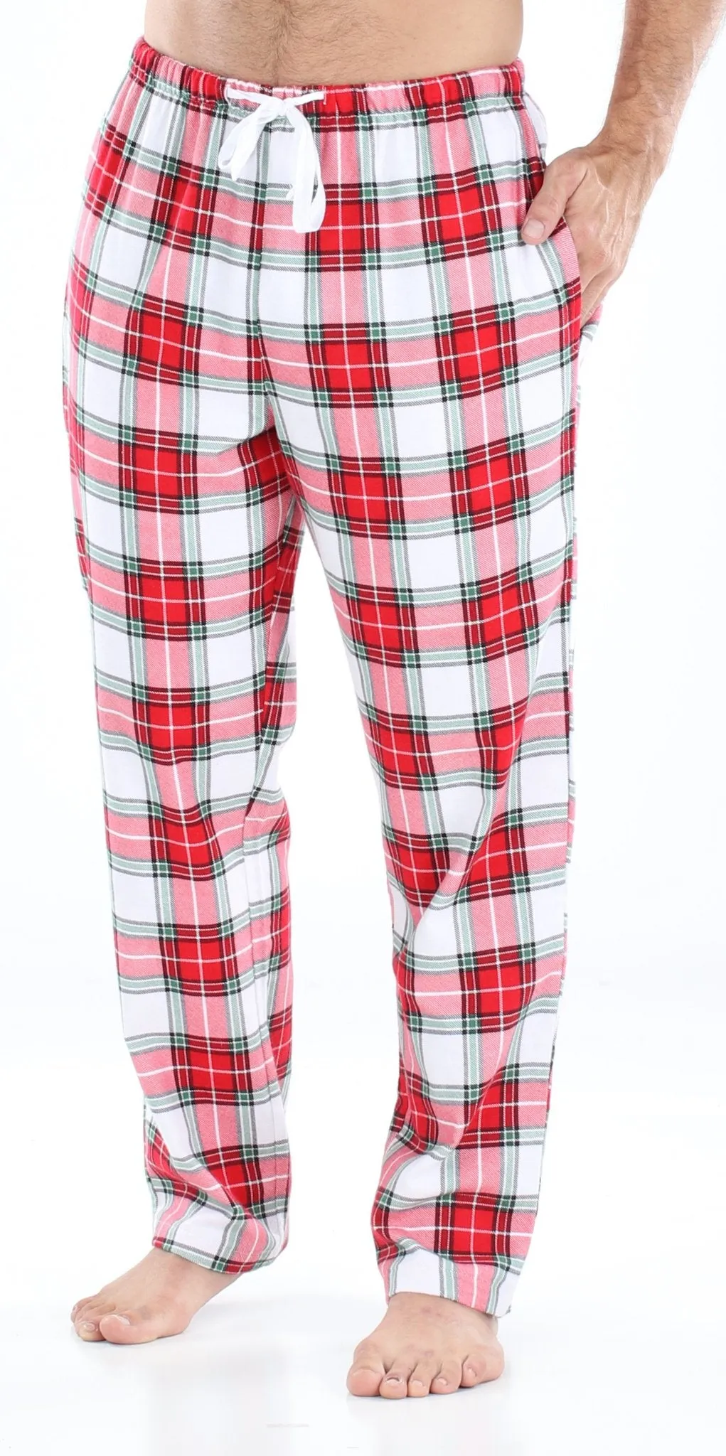 SleepytimePjs Family Matching Christmas Red & White Plaid Flannel Pajamas