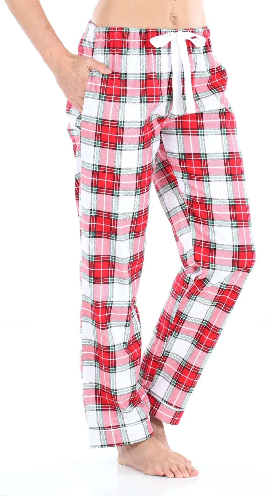 SleepytimePjs Family Matching Christmas Red & White Plaid Flannel Pajamas