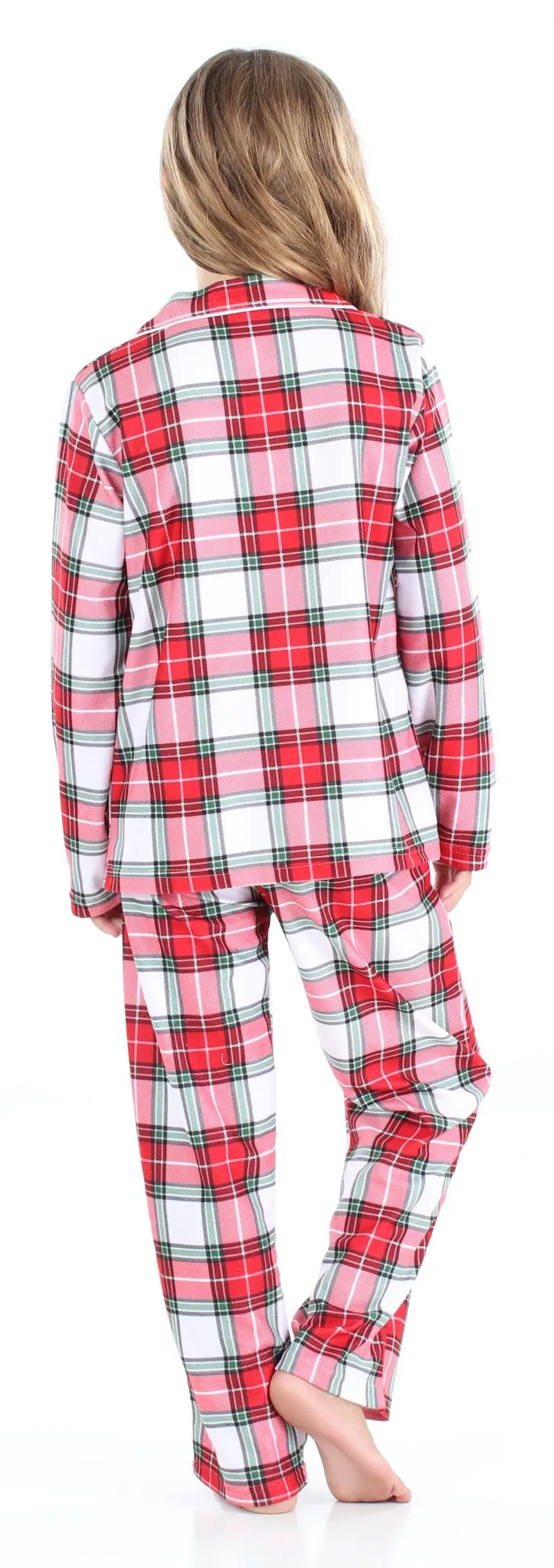 SleepytimePjs Family Matching Christmas Red & White Plaid Flannel Pajamas