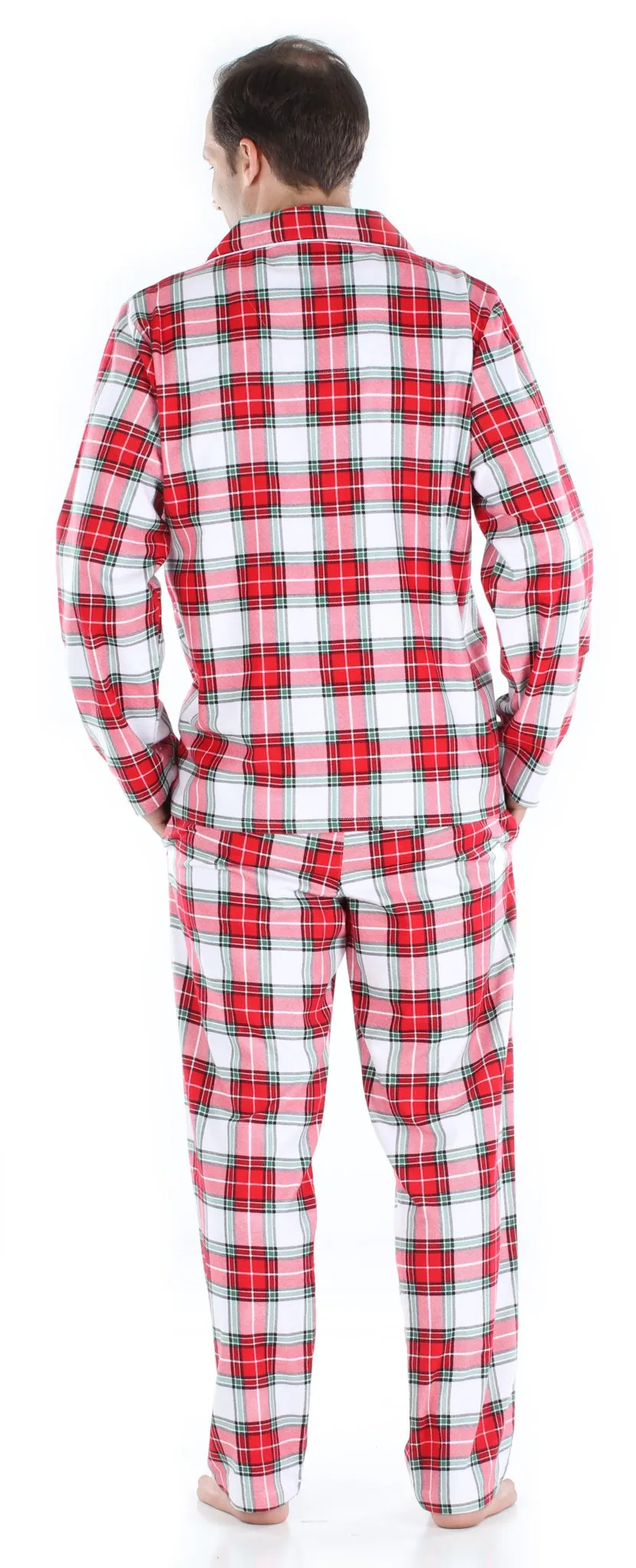 SleepytimePjs Family Matching Christmas Red & White Plaid Flannel Pajamas