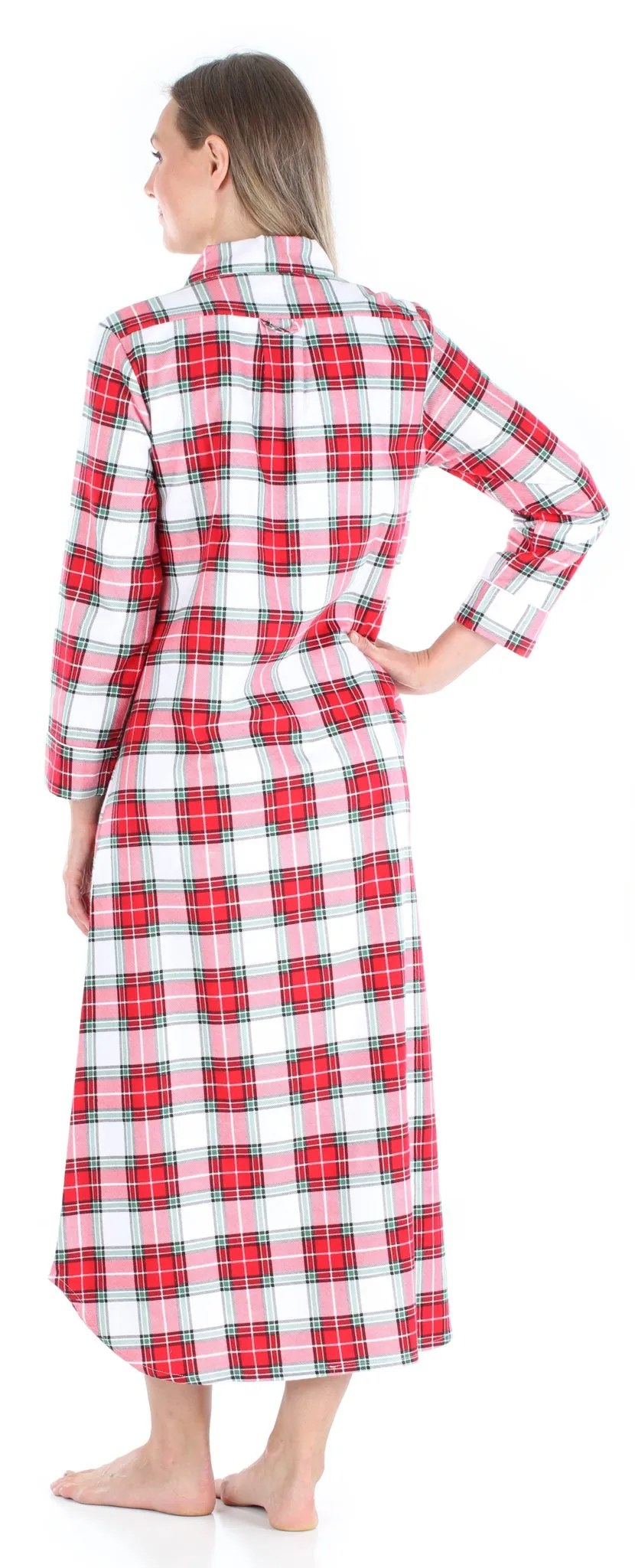 SleepytimePjs Family Matching Christmas Red & White Plaid Flannel Pajamas