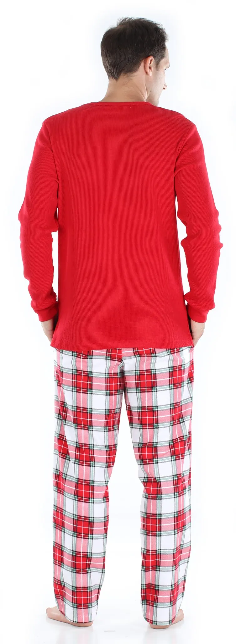 SleepytimePjs Family Matching Christmas Red & White Plaid Flannel Pajamas