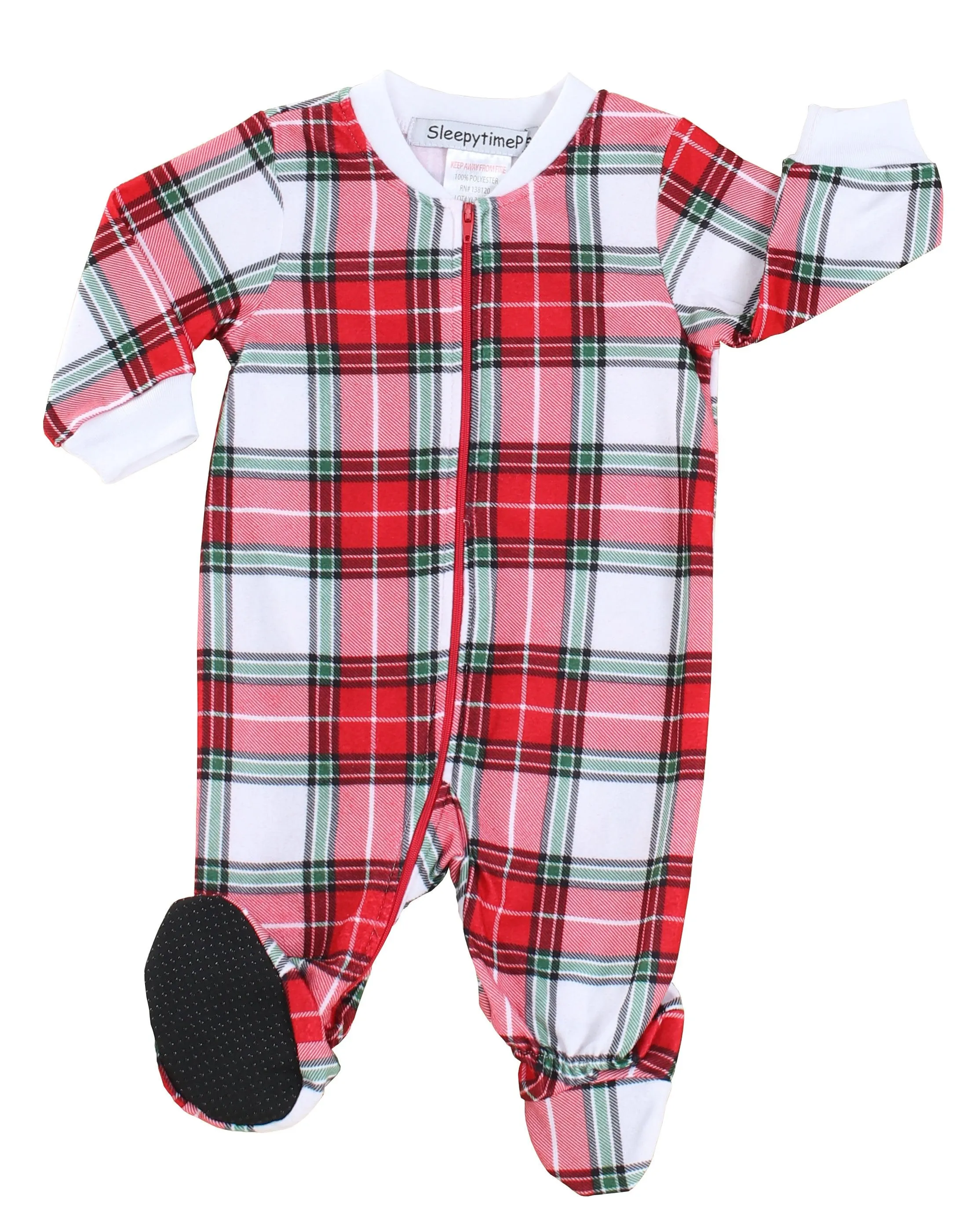 SleepytimePjs Family Matching Christmas Red & White Plaid Flannel Pajamas