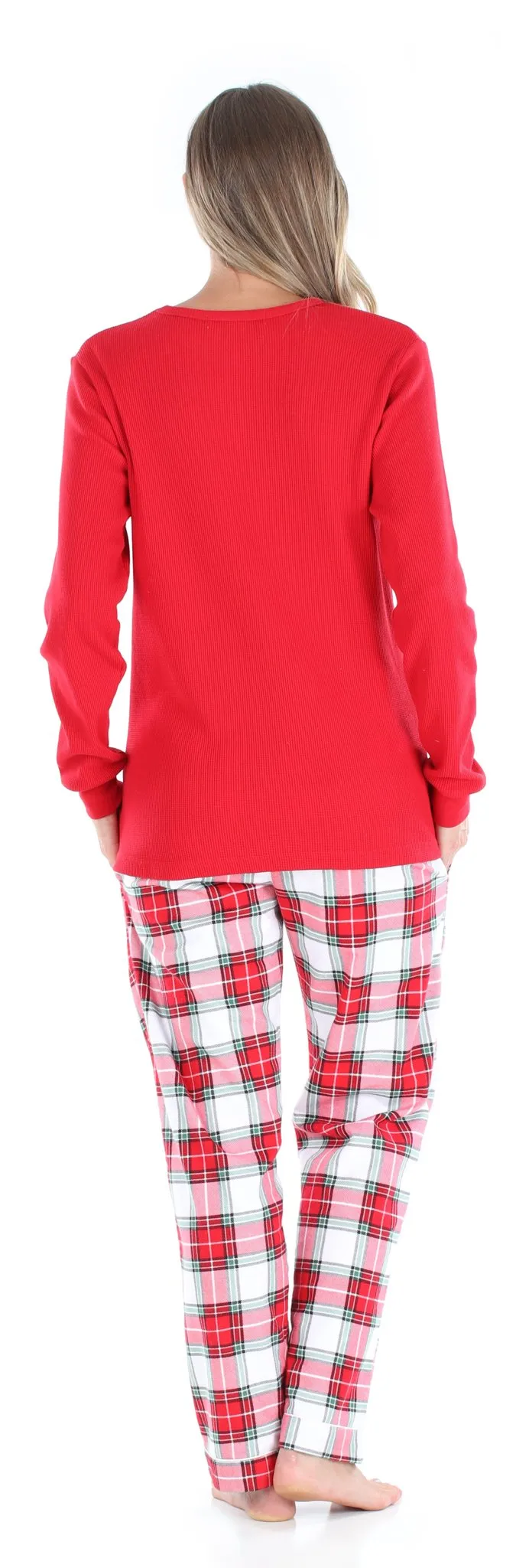 SleepytimePjs Family Matching Christmas Red & White Plaid Flannel Pajamas