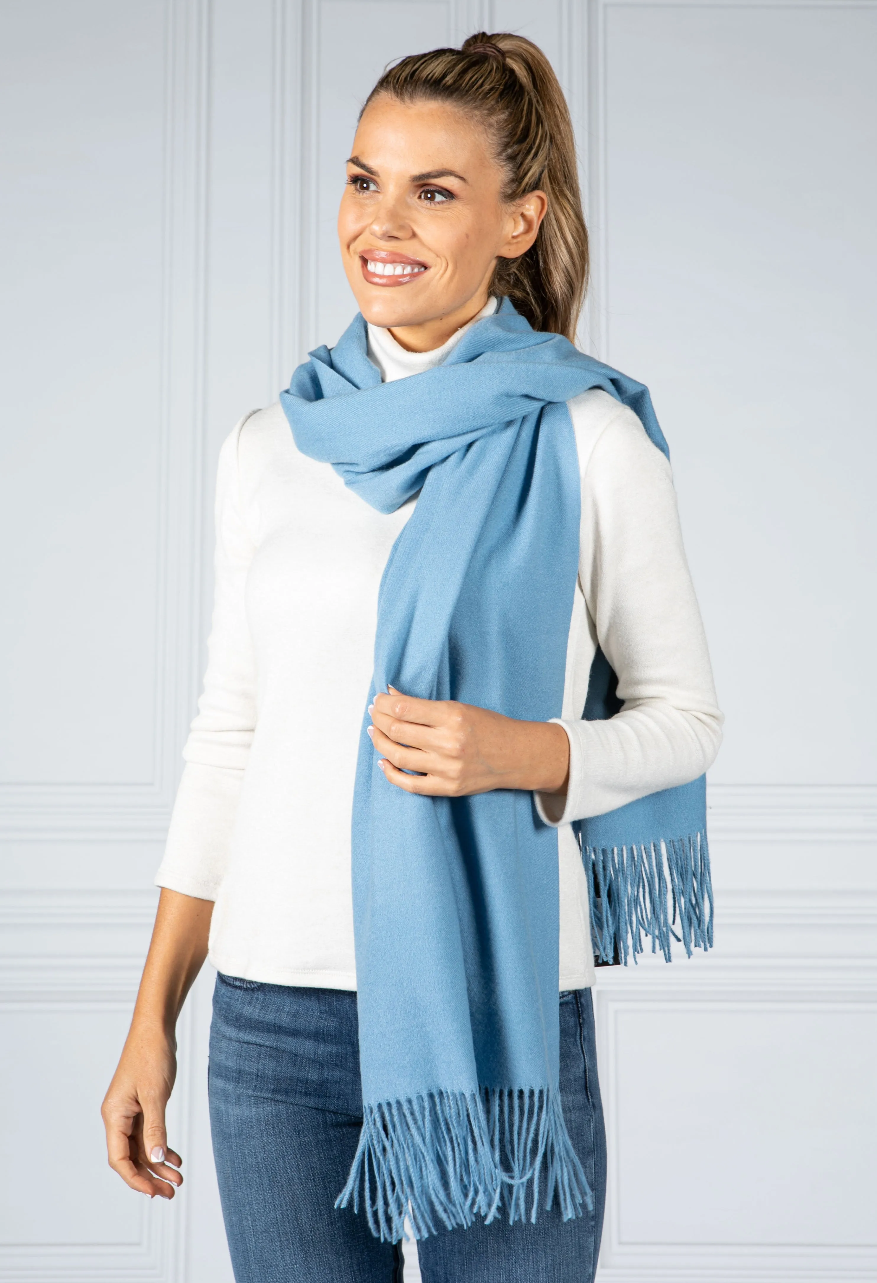 Soft Knit Dusted Sky Blue Scarf