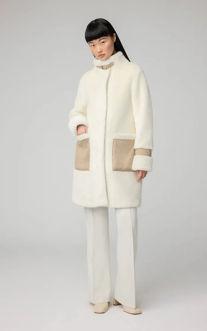 SOIA&KYO FIALA - Straight-Fit Luxe Faux Sherpa Coat