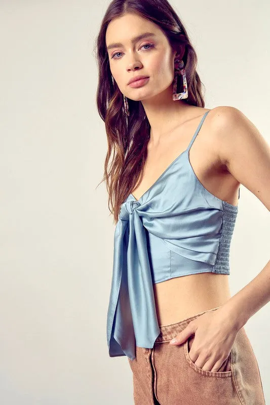 TEEK - Front Tie-Up Cami Crop Top