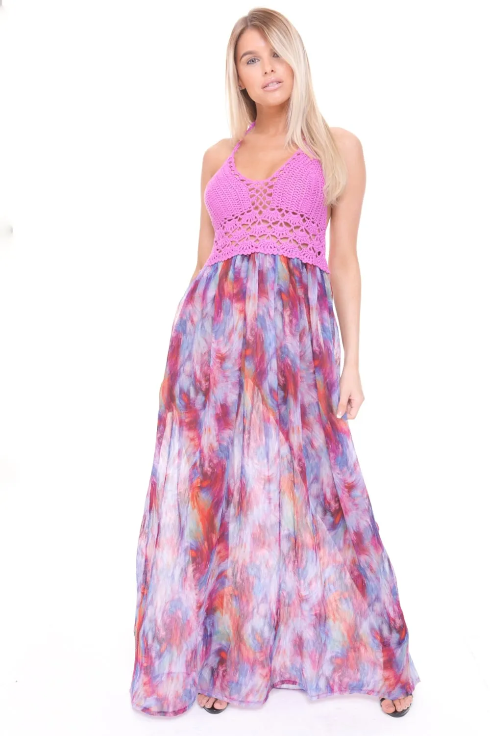 Tie-Dye Print Maxi Dress