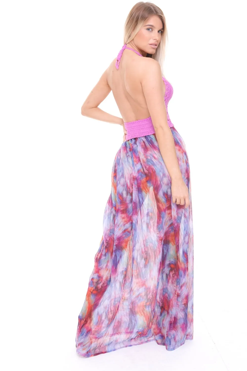 Tie-Dye Print Maxi Dress