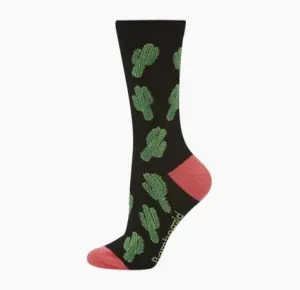 Totally Cactus Women's Bamboo Crew Socks