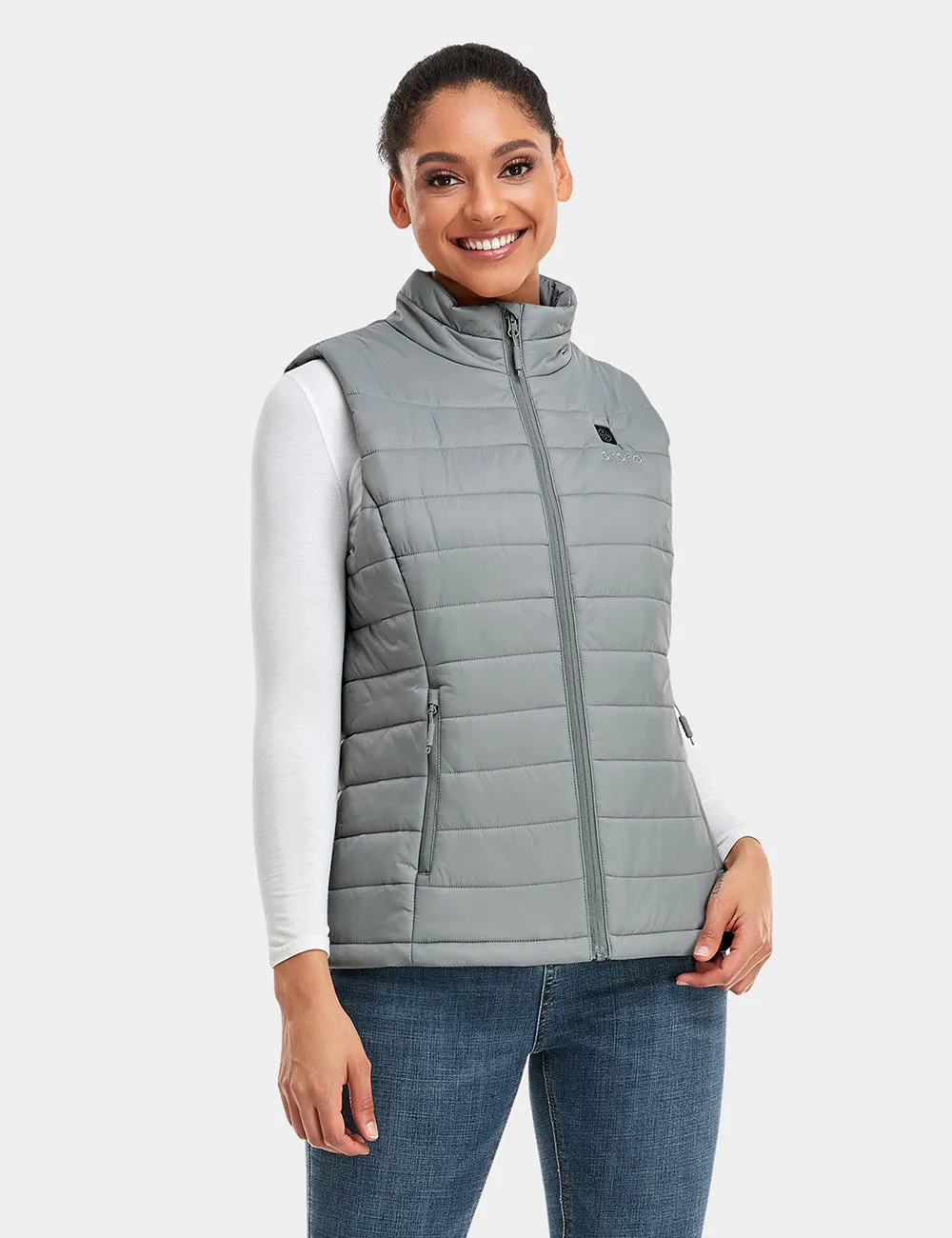 Women's Classic Heated Vest - Blue / White / Grey