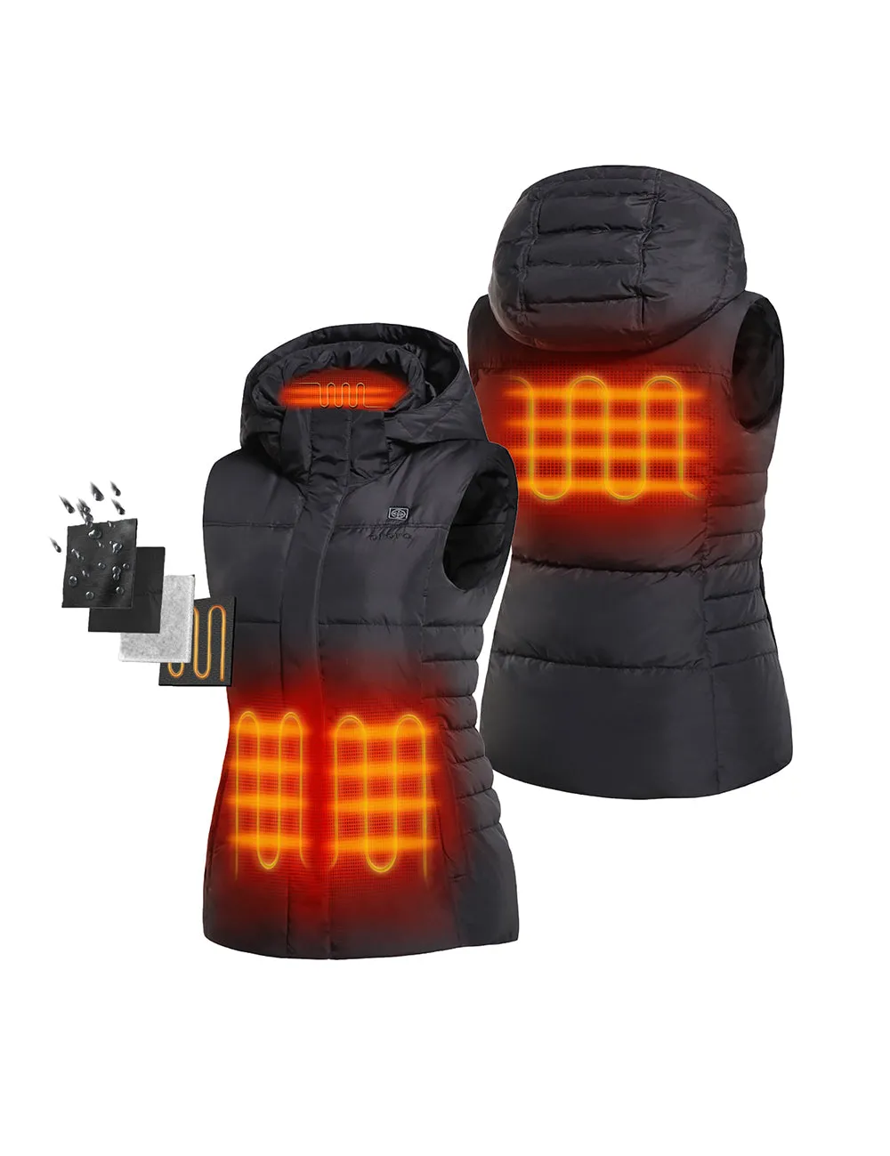 Women's Heated Down Vest - Slim Fit