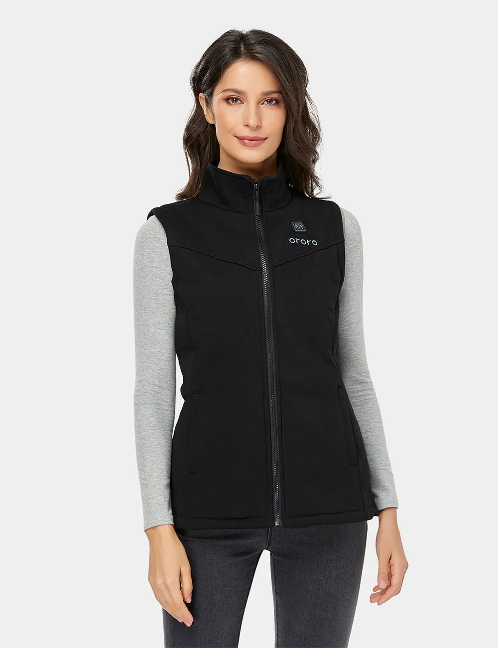 Women's Heated Fleece Vest - Black