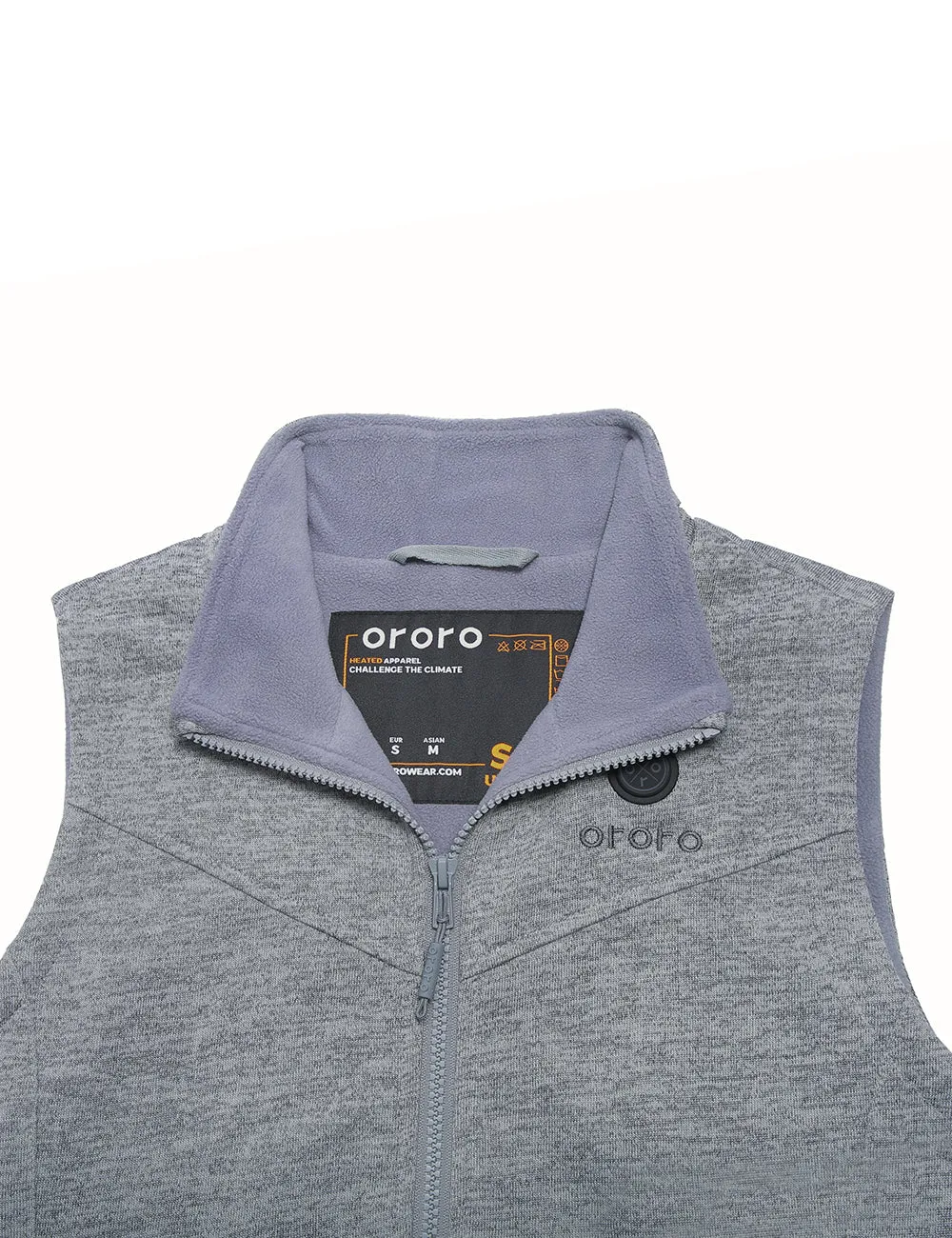 Women's Heated Fleece Vest - Purple / Flecking Grey