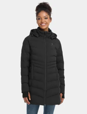 Women's Heated Puffer Parka Jacket - Black / White / Grey / Red