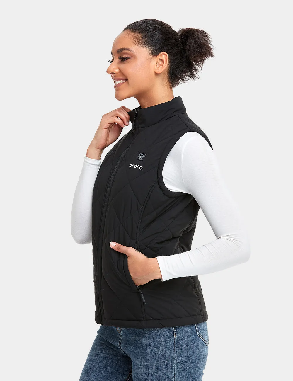 Women's Heated Quilted Vest - Black